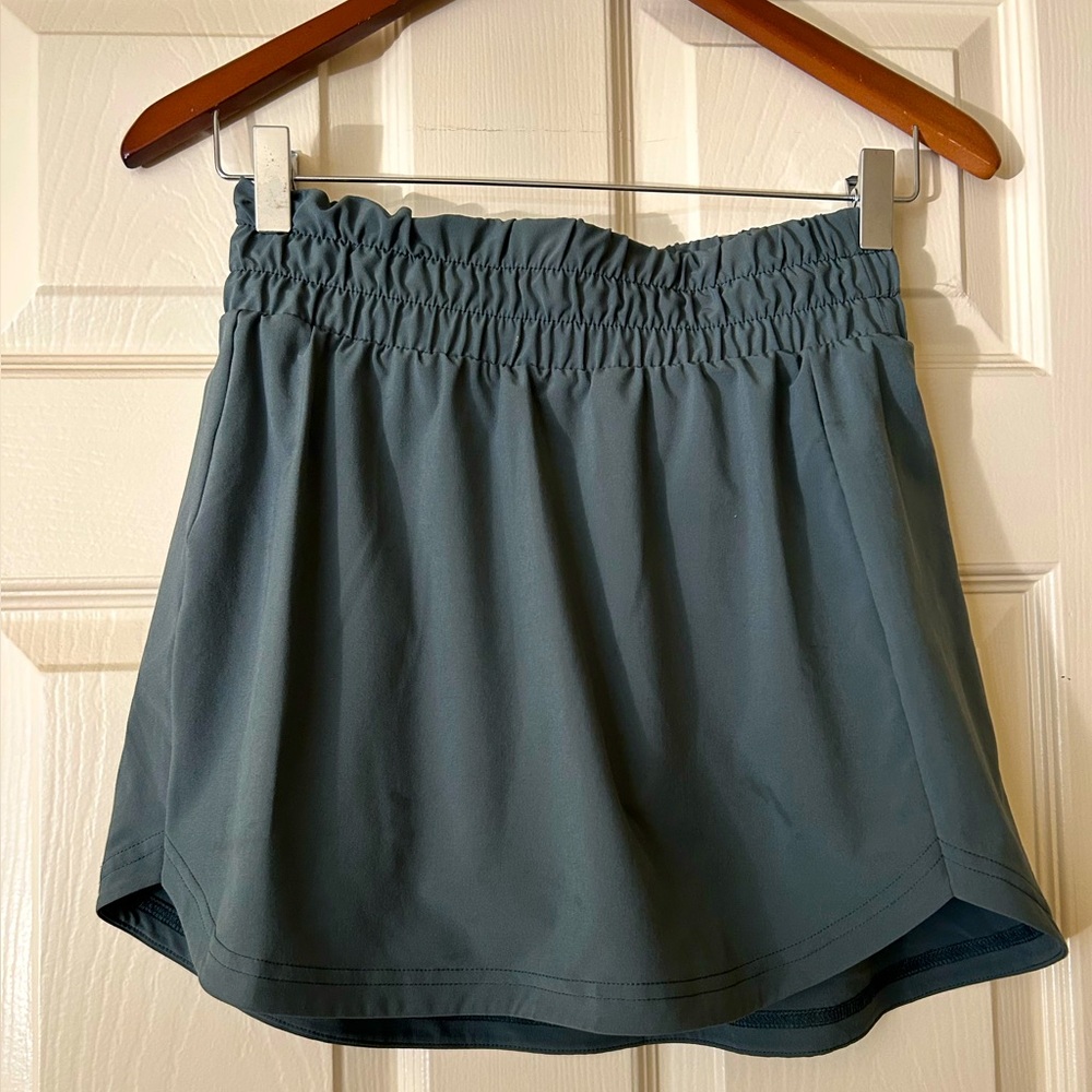 ZELLA Women's Teal (green-grey) Elastic Waist Skort